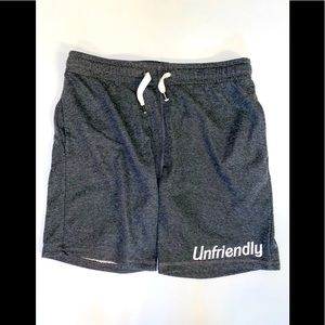 Dark grey “unfriendly” large shorts.